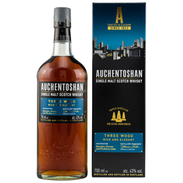 Auchentoshan Three Wood Single Malt Whisky 43%  0,7