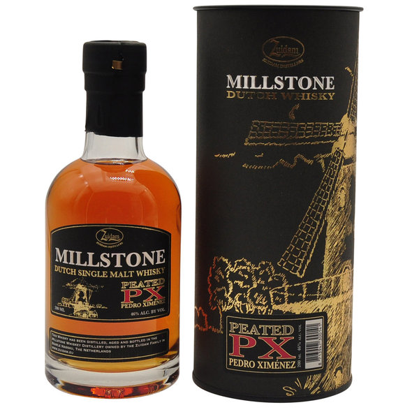 Zuidam Millstone Peated PX Single Malt Whisky 46%  0,2